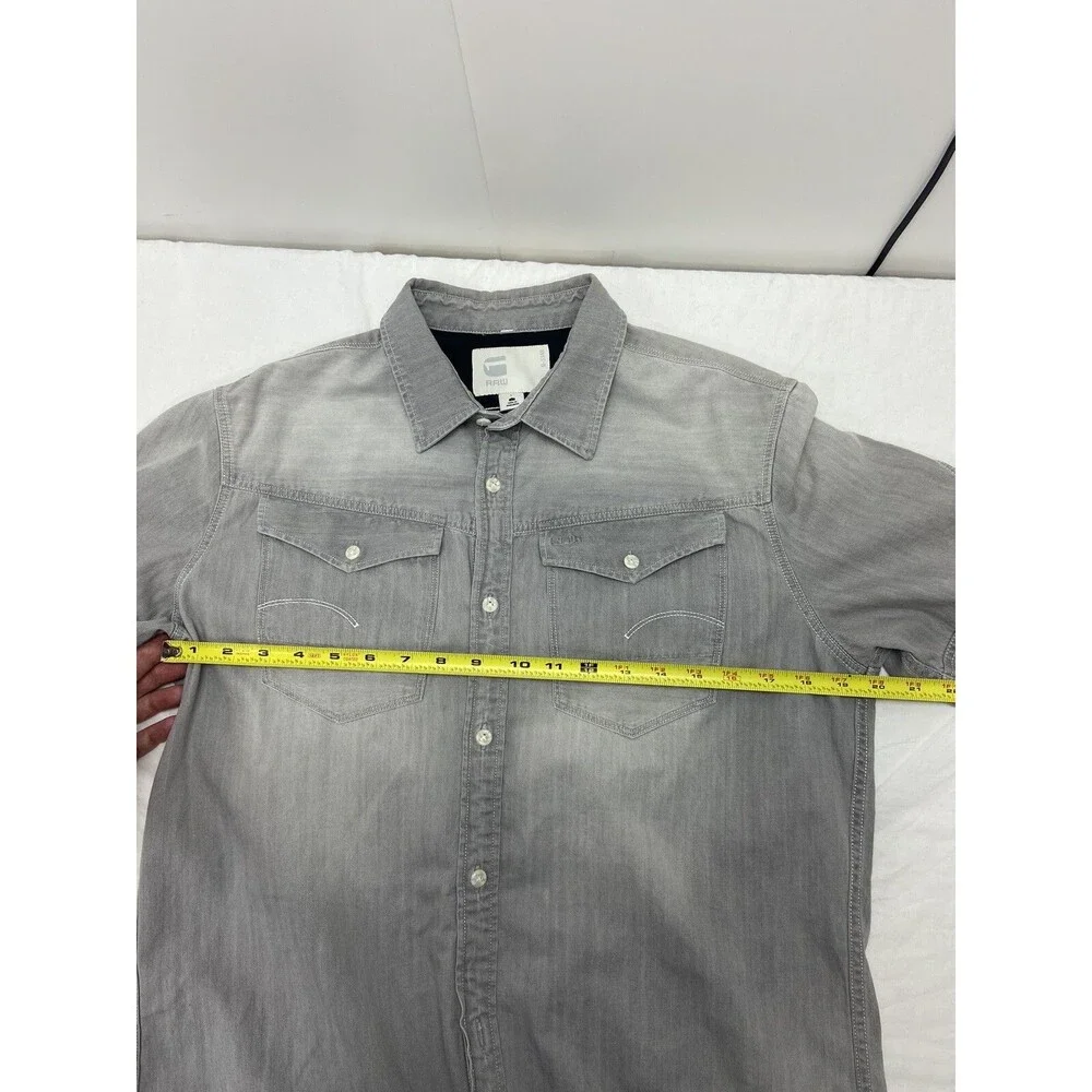 G Star Raw Button Up Shirt Youth Boys Large Work Shirt Short Sleeve Skater